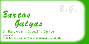 bartos gulyas business card
